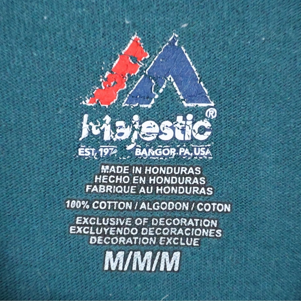 Y2K‎ Majestic Philadelphia Eagles Mens Medium Long Sleeve T-Shirt Midnight Green - Picture 6 of 9